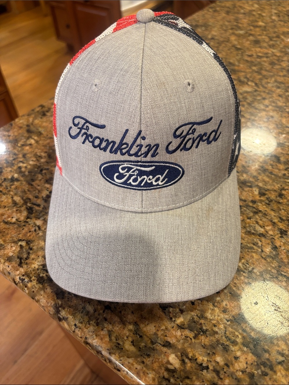 Ford Embroidered Trucker Hat - Light Gray & Navy